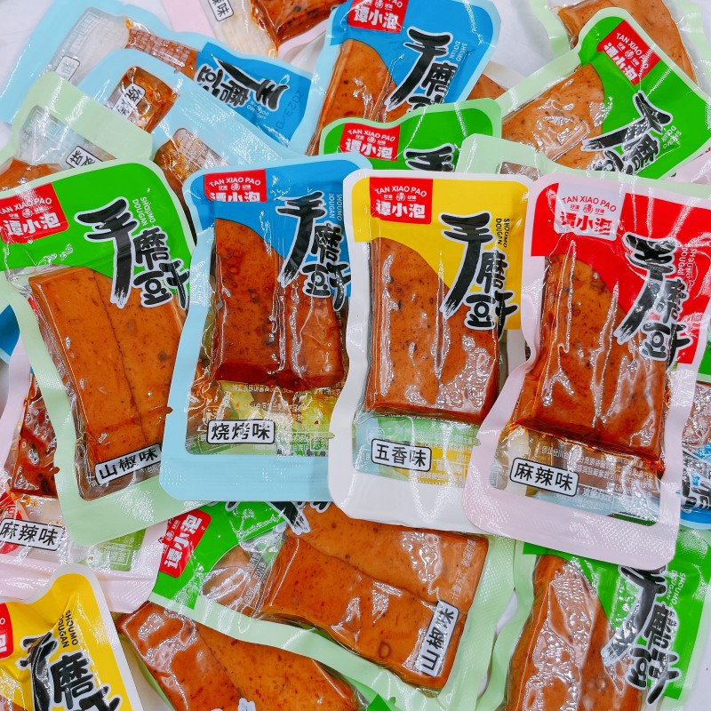 谭小泡香菇豆干手磨豆干散称500g多种口味重庆豆干休闲零食品包邮