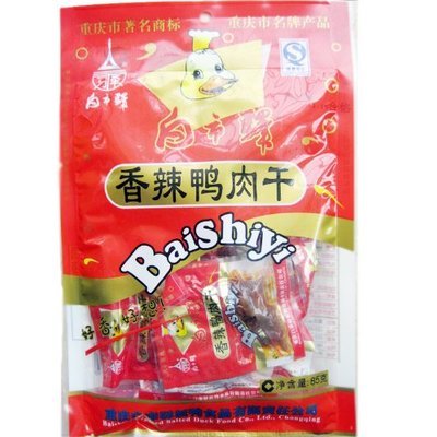 白市驿 香辣鸭肉干85克(新老包装更替中):亚马逊:食品